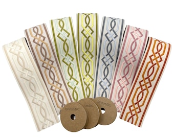 Wide Jacquard Curtain Trim, 3.94" Woven Drapery Border, 11.48 ft Roll