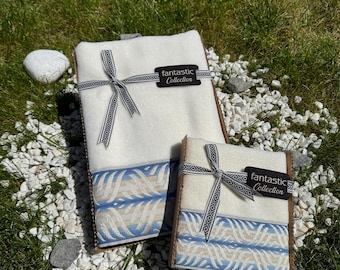 White Velvet Turkish Cotton Towel Set: Embroidered Baroque Design