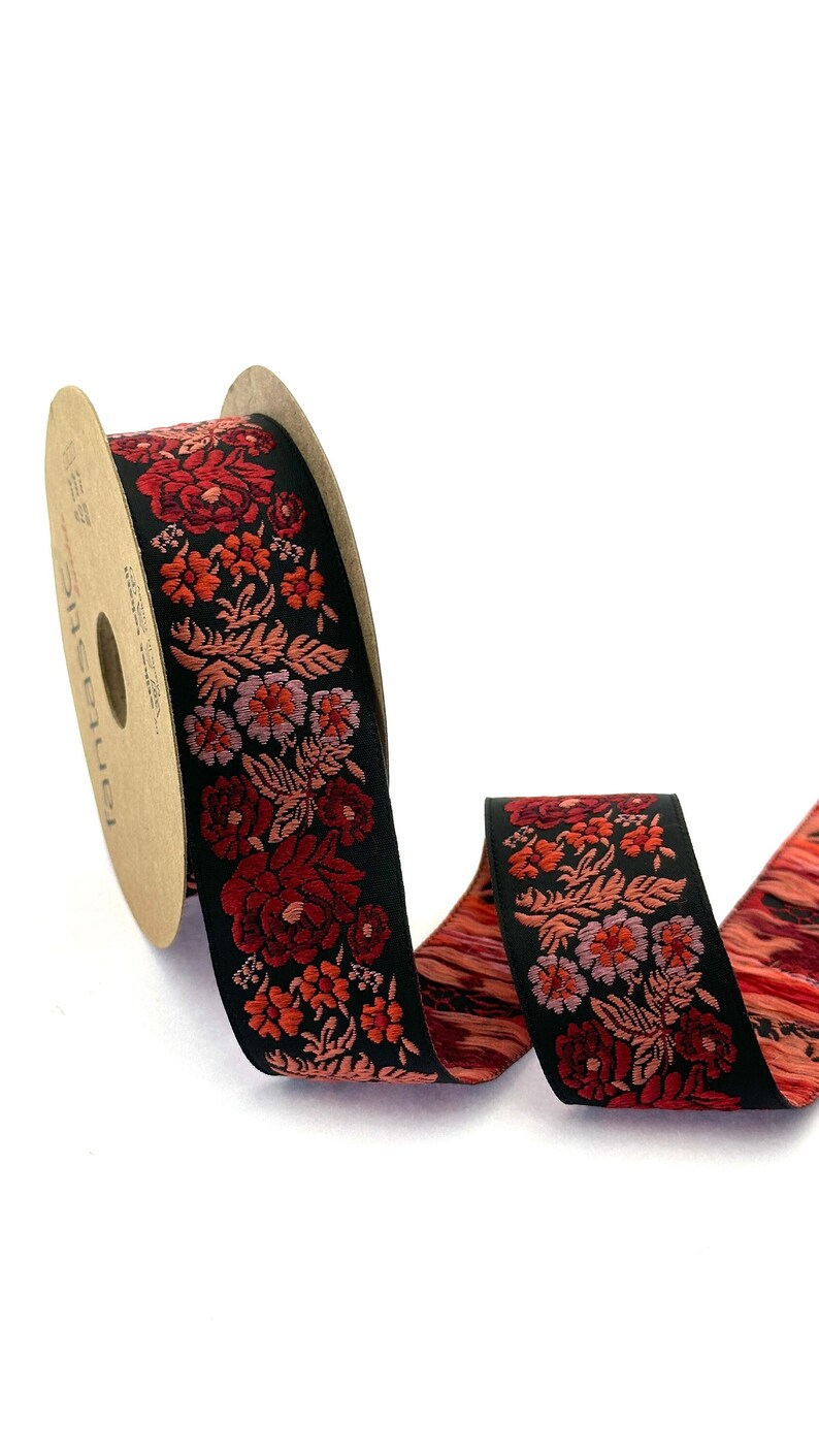 Floral Jacquard Ribbon: Embroidery Woven Fabric Trim (35 Mm) - Etsy