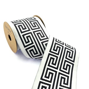 Greek Key Woven Trim: 3.93&quot; Embroidery Tape for Home Decor