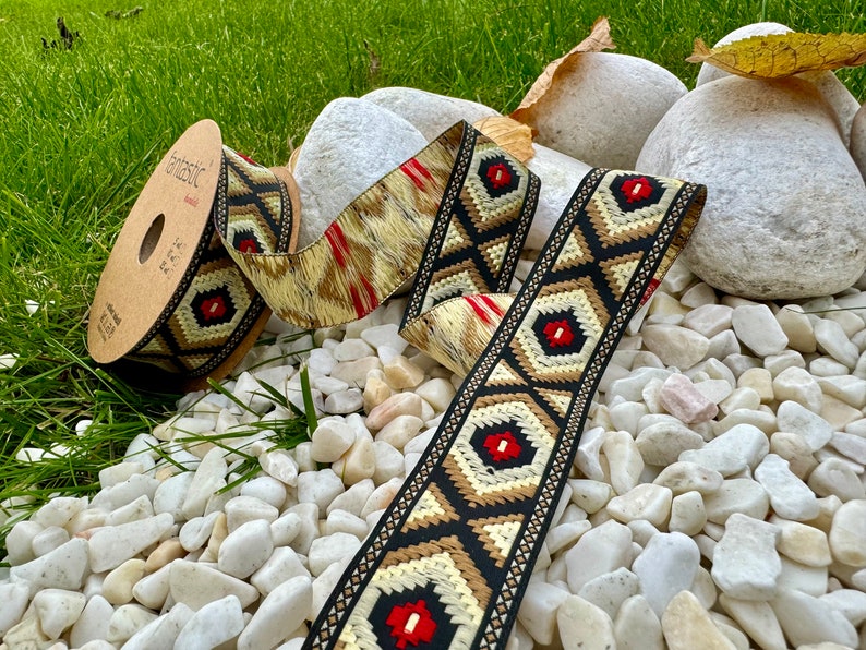 Aztec Jacquard Ribbon: 35mm Sewing Trim, Costume & Decor - Etsy