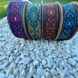 Jacquard Ribbon for DIY Clothing Accessories and Home Decor, 35 mm Decorative Mystic Trim for Sewing Crafts, Costume Trim, Craft Supply