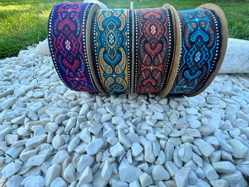 Jacquard Ribbon for DIY Clothing Accessories and Home Decor, 35 mm Decorative Mystic Trim for Sewing Crafts, Costume Trim, Craft Supply