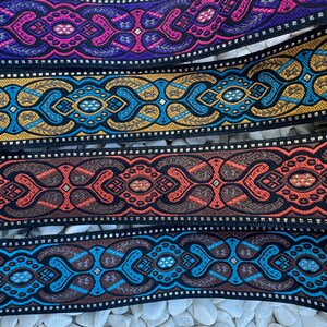 Jacquard Ribbon for DIY Clothing Accessories and Home Decor, 35 mm Decorative Mystic Trim for Sewing Crafts, Costume Trim, Craft Supply