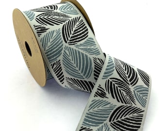 Leaf Jacquard Fabric Trim: 2.75&quot; Drapery Sewing Tape