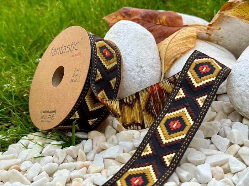 Aztec Jacquard Ribbon: 35mm Sewing Trim, Costume & Decor - Etsy