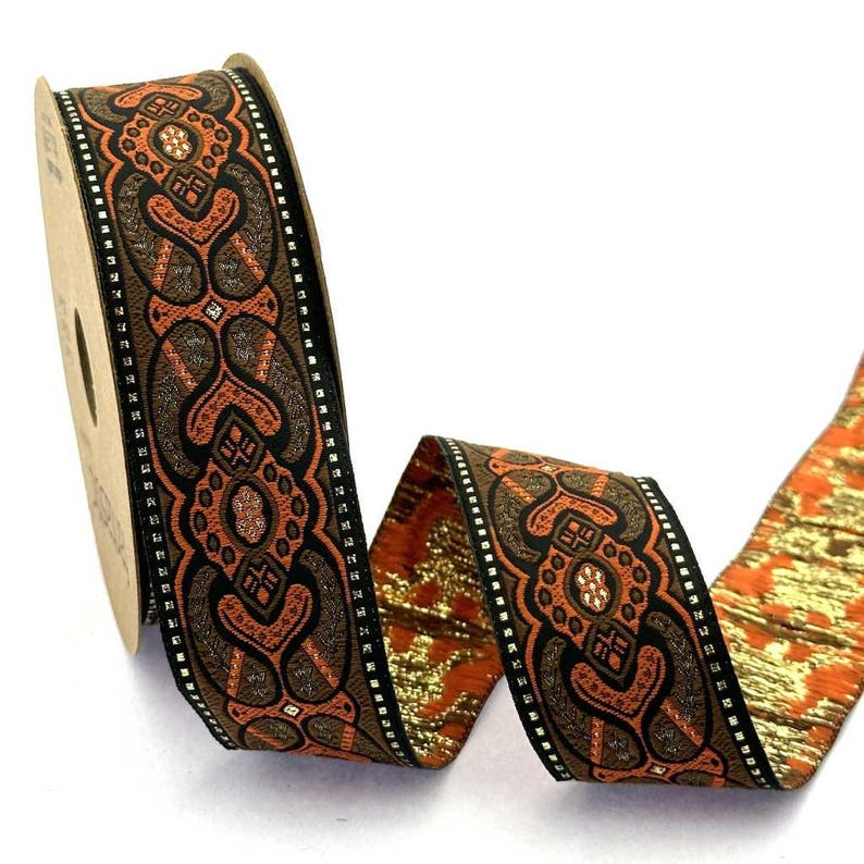 35mm Jacquard Ribbon: Mystic Decorative Trim, Sewing Crafts V3