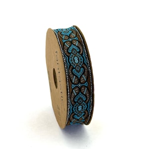 Jacquard Ribbon Vintage Woven Trim for Clothing and Bag Embellishment Decorations, 25 mm Embroidered fabric border for Handmade Projects