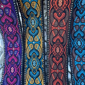 Jacquard Ribbon for DIY Clothing Accessories and Home Decor, 35 mm Decorative Mystic Trim for Sewing Crafts, Costume Trim, Craft Supply