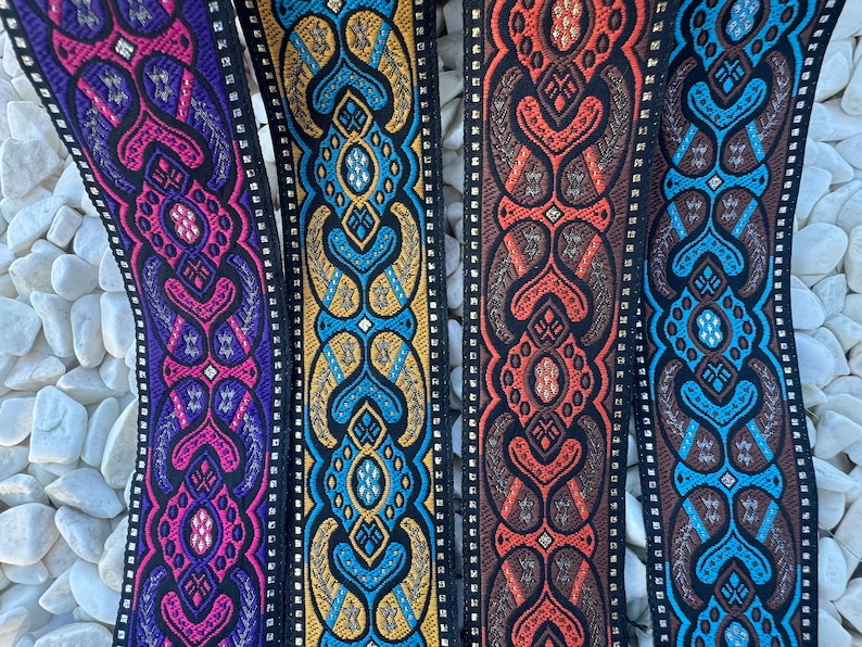 Jacquard Ribbon for DIY Clothing Accessories and Home Decor, 35 mm Decorative Mystic Trim for Sewing Crafts, Costume Trim, Craft Supply