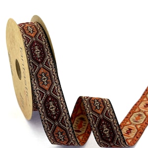 Vintage Jacquard Ribbon for DIY Clothing Accessories Decor Boho Sewing/Crafting Trim, Boho Embroidered Jacquard Trim for Sewing