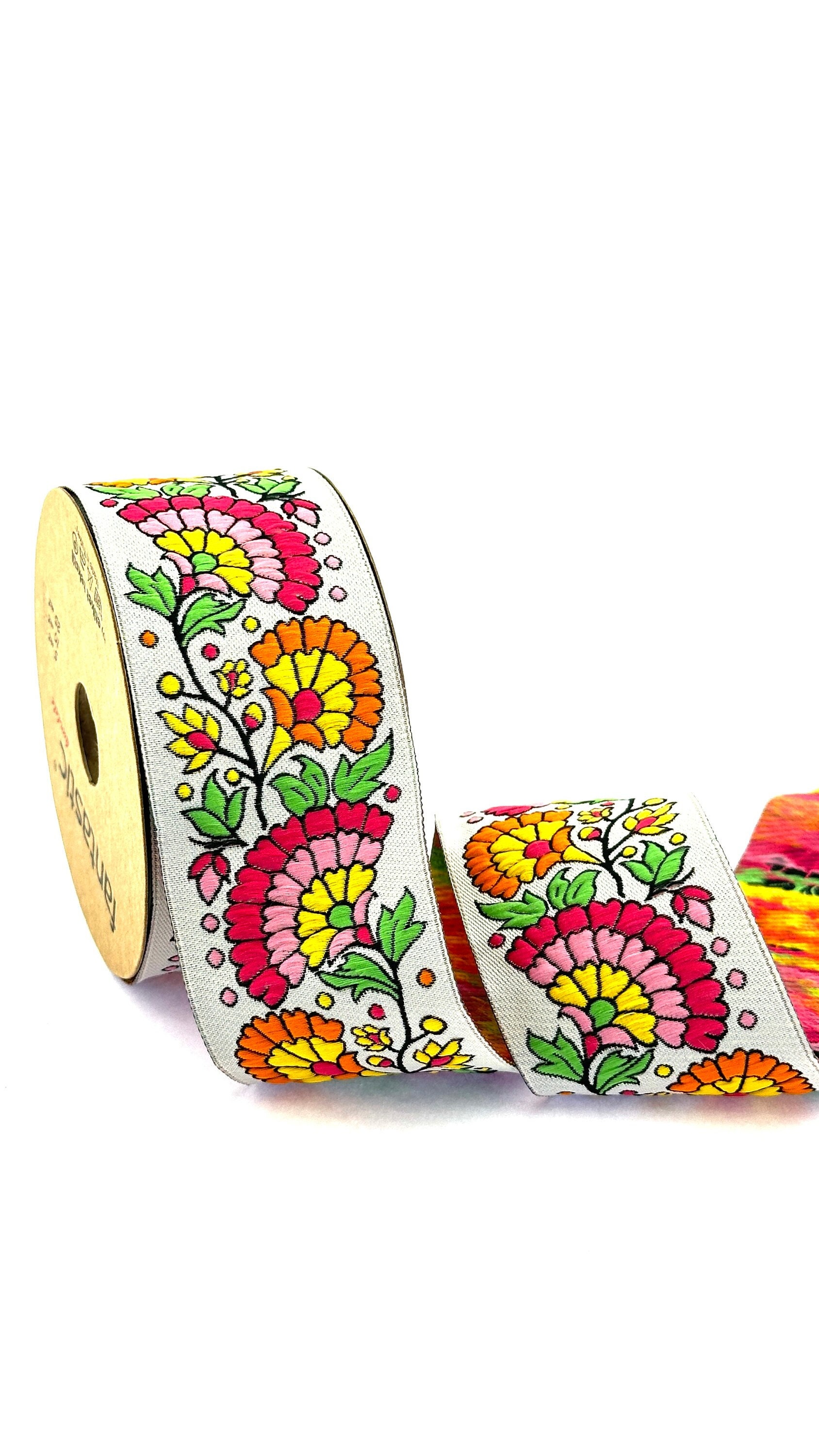 Jacquard Ribbon Embroidered Sewing Trim Woven Fabric Ribbon for Home ...