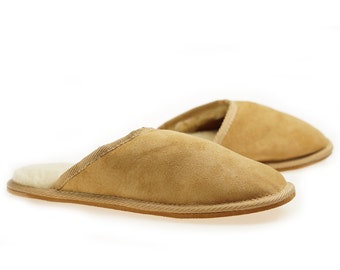 Mens Sheepskin Shearling Slippers Boots for Men House Sheepskin Slippers Handmade Shoes 100% Wool Slippers ugg style Best