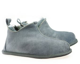 Dames pantoffels van schapenvacht, mocassins, laarzen voor dames, huispantoffels van schapenvacht, handgemaakte schoenen, 100% wollen pantoffels, UGG Emu-stijl