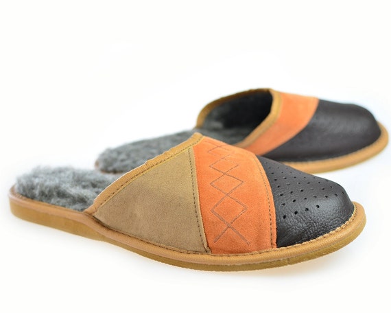 Mens Leather Slippers 100 Wool Slippers Moccasins Men Handmade Moccasins Bedroom Bedroom Best Slippers For Men Wool Slippers