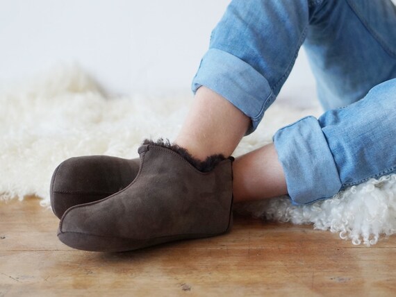 mens shearling slippers on sale