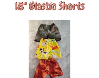 18 inch doll elastic shorts pattern