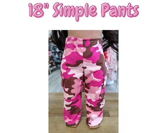 18 inch doll simple pants pattern with cargo option