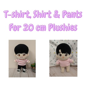 T-shirt, Shirt and Pants pattern fits 20 cm plushies/shirt pattern/ kpop fashion/kpop outfit