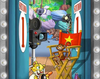 Backlot Studios Jungle Movie Set Peel and Stick Reusable Framed Mural Wall Decal (Multiple Designs to Choose From!)