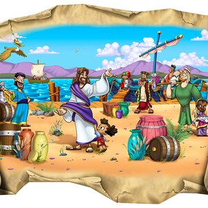 Biblical Jesus Calling His Disciples (fishers of Men) Depiction Framed ...