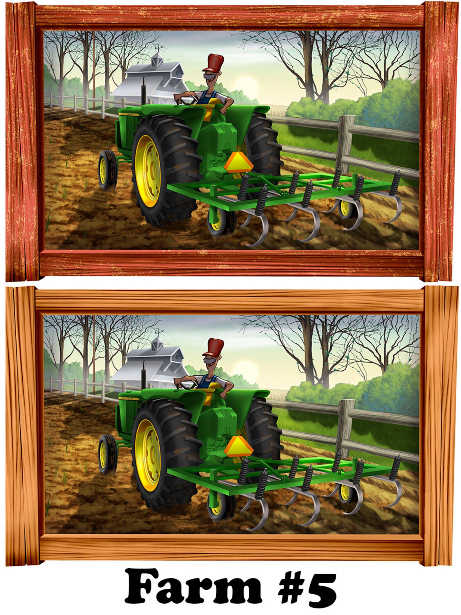 Peel and Stick Cartoon Country Farm Framed Mural Wall Art Etsy