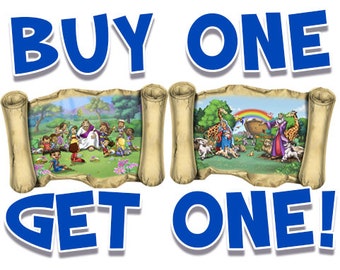 BOGO Sale! (Buy One, Get One FREE) on ALL Small-Sized Wall Covering or Peel and Stick Biblical Scrolls (Your Choice of Designs!)