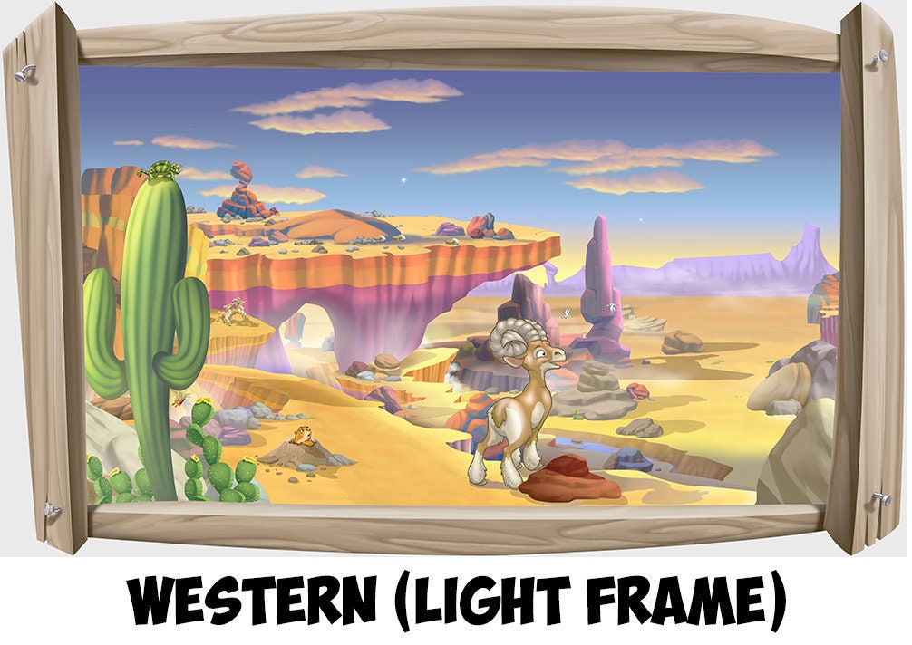 Western Peel and Stick or Wallcovering Faux Window Framed Etsy