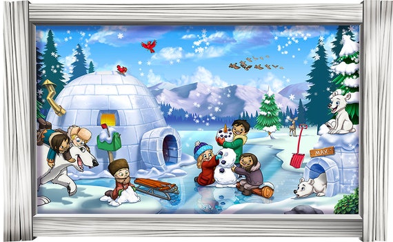 Peel and Stick Cartoon Alaska Antartica and North Pole Framed - Etsy Peel and Stick Cartoon Alaska Antartica and North Pole Framed - Etsy