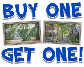 BOGO Sale! (Buy One, Get One FREE) on ALL Small-Sized Peel and Stick or Wall Covering Framed Murals (Your Choice of Designs!)