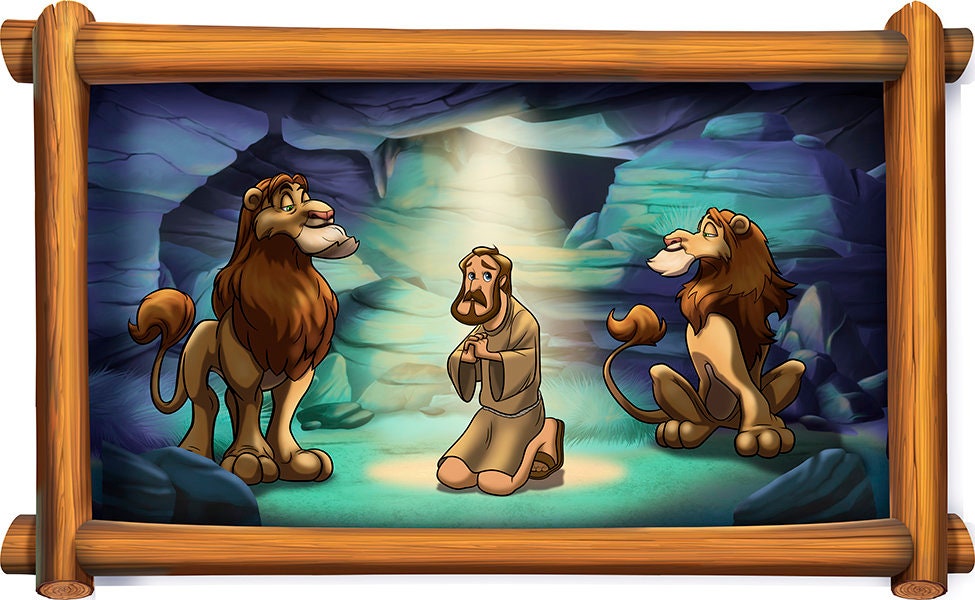 Biblical Daniel in Lion's Den Framed Mural or Scroll Peel - Etsy Norway Biblical Daniel in Lion's Den Framed Mural or Scroll Peel - Etsy Norway
