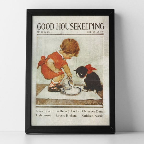 Good Housekeeping Cover from 1922, framed or unframed poster print, vintage wall decor, retro gift ideas, home decor ideas