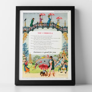 Guinness Advert Poster 1955, framed or unframed poster print, vintage wall decor, gift ideas for a Guinness lover