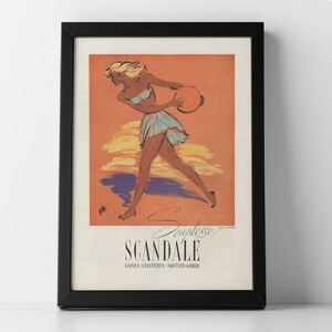 Scandale French Swinwear, Bathing Beauty, Pin-up, framed or unframed poster print, home decor, vintage fashion prints