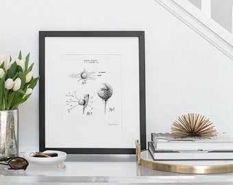 Golf themed black and white prints