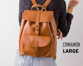 Mochila de cuero artesanal, bolso de viaje urbano
