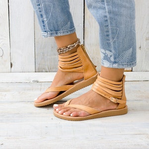 LIMNOS Leather Sandals, Greek Leather Sandals, Gladiator Sandals,leder ...