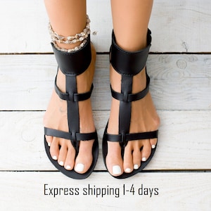 black and white gladiator sandals
