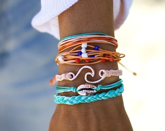 Bracelet Wave, Bracelet Cowrie, Bracelet Coquillage, Bracelet Surfer, Bracelet Boho, Les bracelets « Mermaid Pack » pour femmes