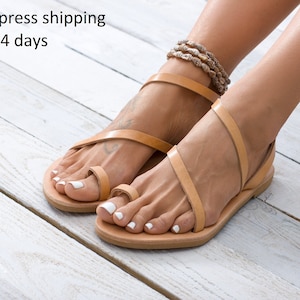 SYROS sandals, women Greek leather sandals, roman sandals, womens leather sandals,ancient Greek sandals,Griechische Leder Sandalen zdjęcie 1