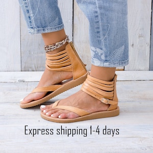 LIMNOS leather sandals, Greek leather sandals, gladiator sandals,leder sandalen, Anklet sandals