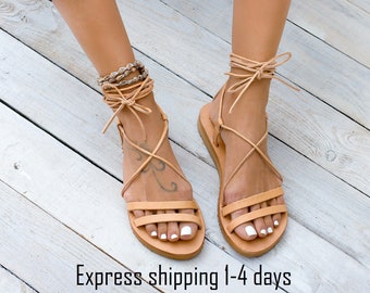 TILOS Leather sandals, Greek leather sandals, gladiator sandals, lace up leather sandals,women sandals, Greek sandals