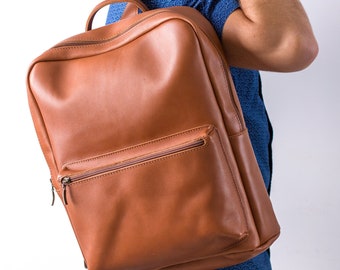 Handmade Leather Backpack, Mens Rucksack, Large Travel Bag