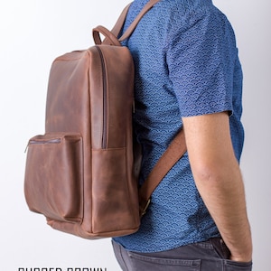 Cadeau voor mannen, rugzak mannen, leren rugzak, laptoprugzak, rugzak mannen, leren rugzak, rugzak rugzak, schooltas
