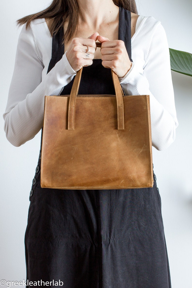 Crossbody Handbag, full grain leather tote, Leather Bag, Leather handbag, Top Handle bag , Evening handbag, Shoulder bag, gift for her CAMEL