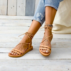 TILOS Leather sandals, Greek leather sandals, gladiator sandals, lace up leather sandals,women sandals, Greek sandals zdjęcie 4