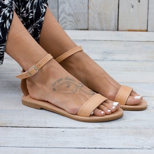 TINOS Leather sandals, ancient Greek leather sandals, strappy sandals, ankle cuff sandals, minimalist sandals, ankle strap leather shoes image 4