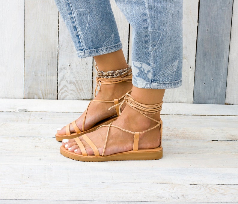 TILOS Leather sandals, Greek leather sandals, gladiator sandals, lace up leather sandals,women sandals, Greek sandals zdjęcie 2
