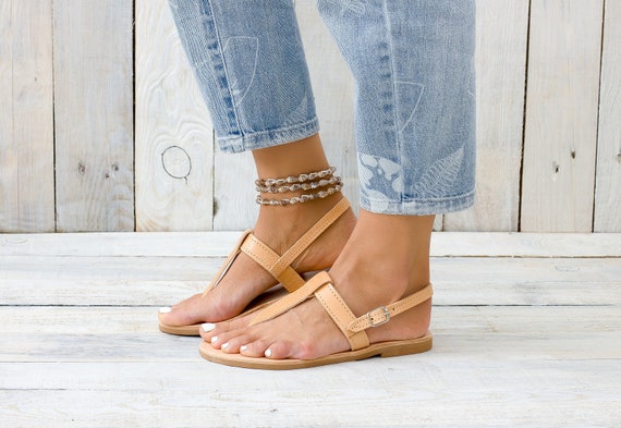 CRETE Sandals Sandals Summer Shoes Flat - Etsy