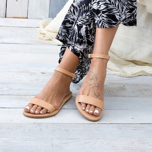 TINOS Leather sandals, ancient Greek leather sandals, strappy sandals, ankle cuff sandals, minimalist sandals, ankle strap leather shoes image 5